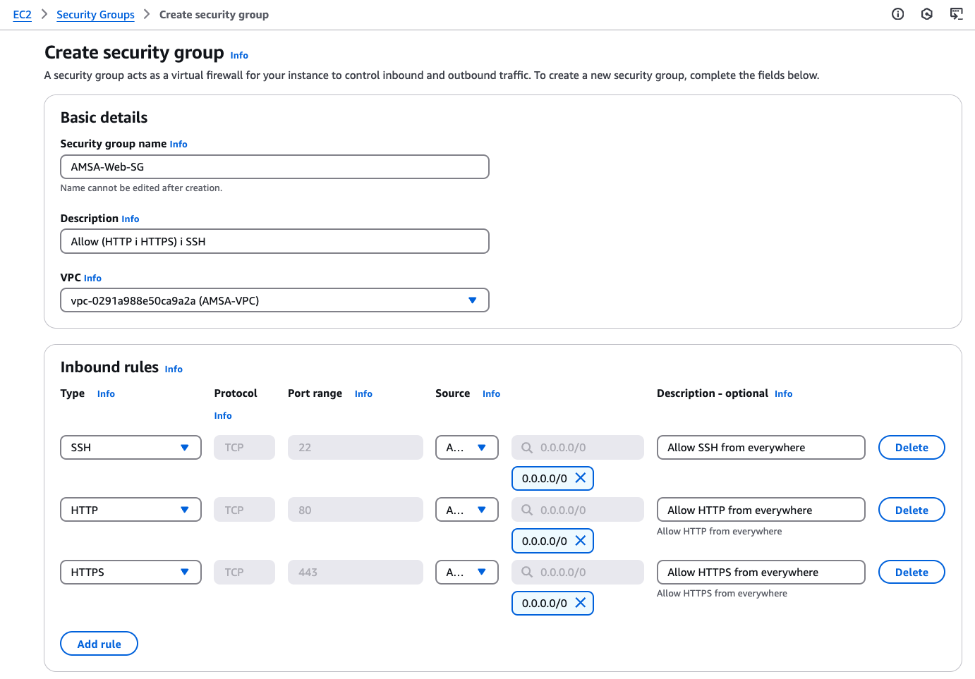 Grup de Seguretat per a les instàncies EC2