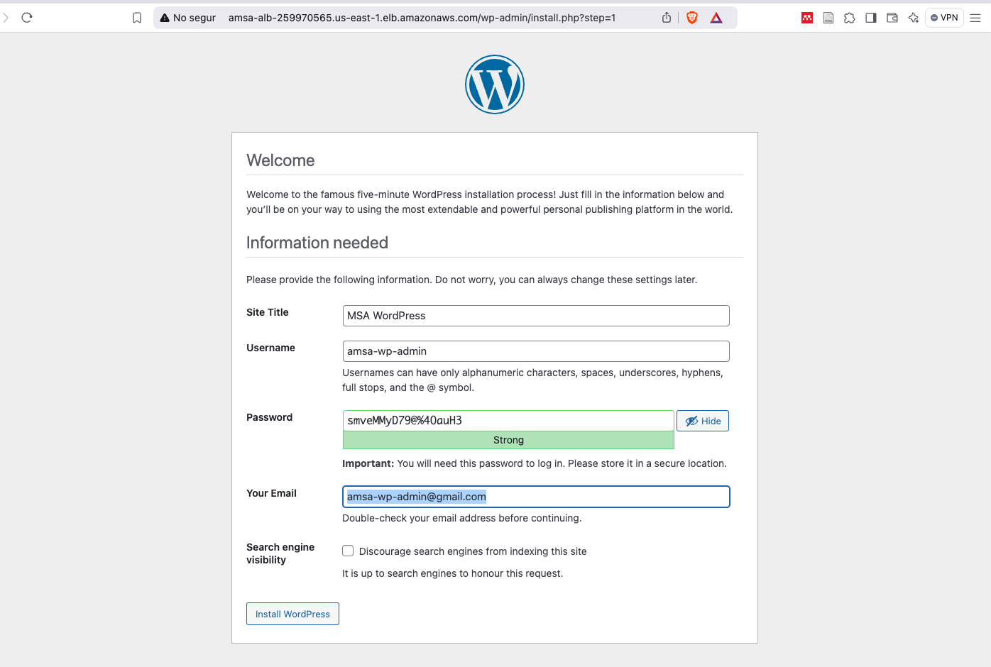 Instal·lació de WordPress a través del balancejador de càrrega