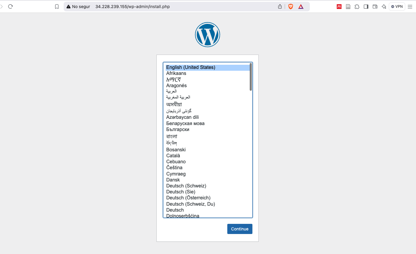 Instal·lació de WordPress