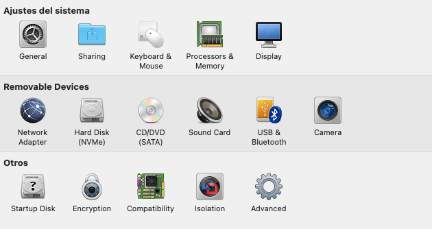 Configuració de la màquina virtual