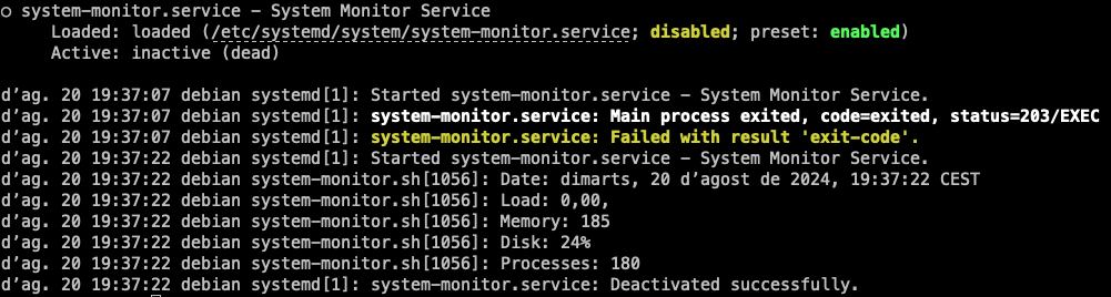 systemctl status system-monitor